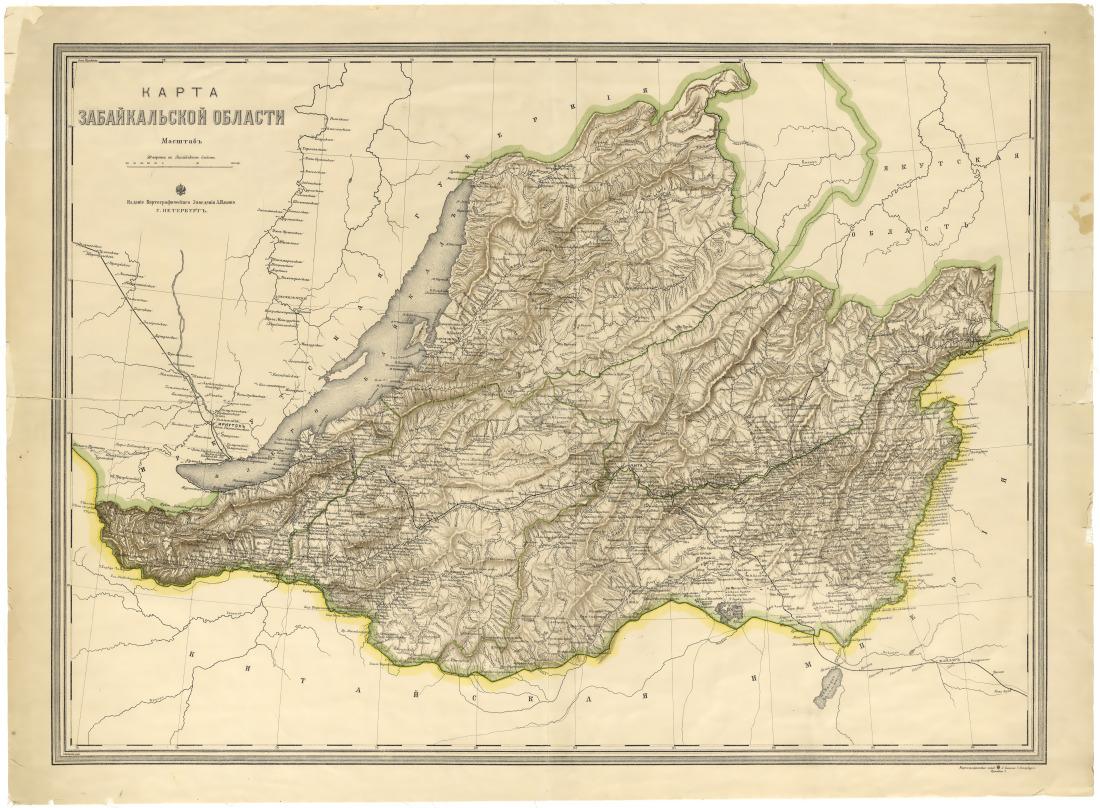 Карта забайкальского казачьего войска подробная по отделам